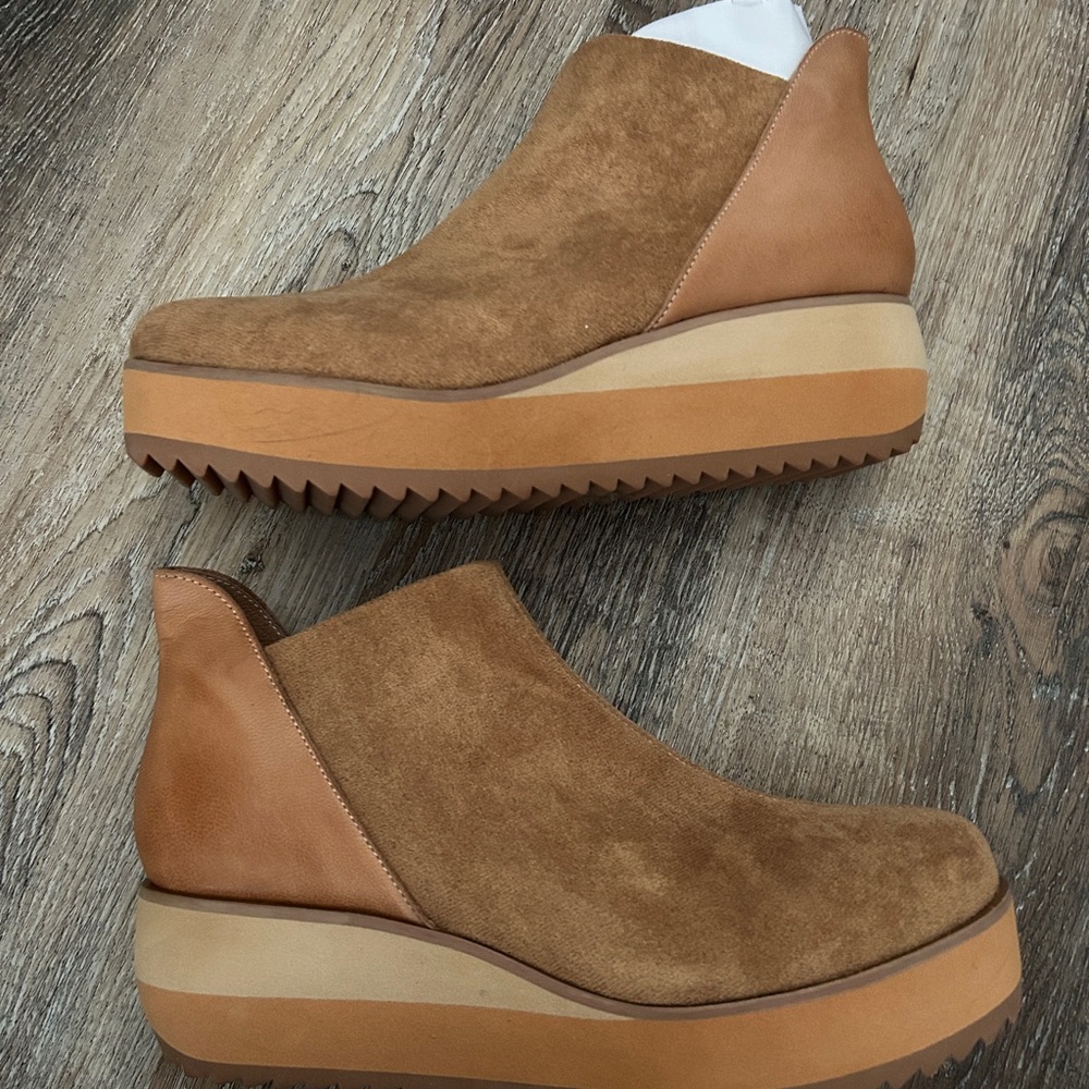 Brown Suede Platform Ankle Boots by Antelope